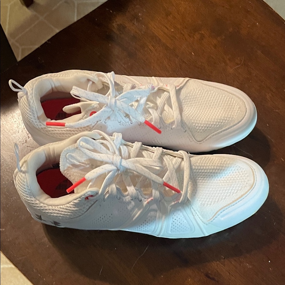Women’s Under Armour Glory White, Red(Orange) and Silver La Crosse Cleats 6.5